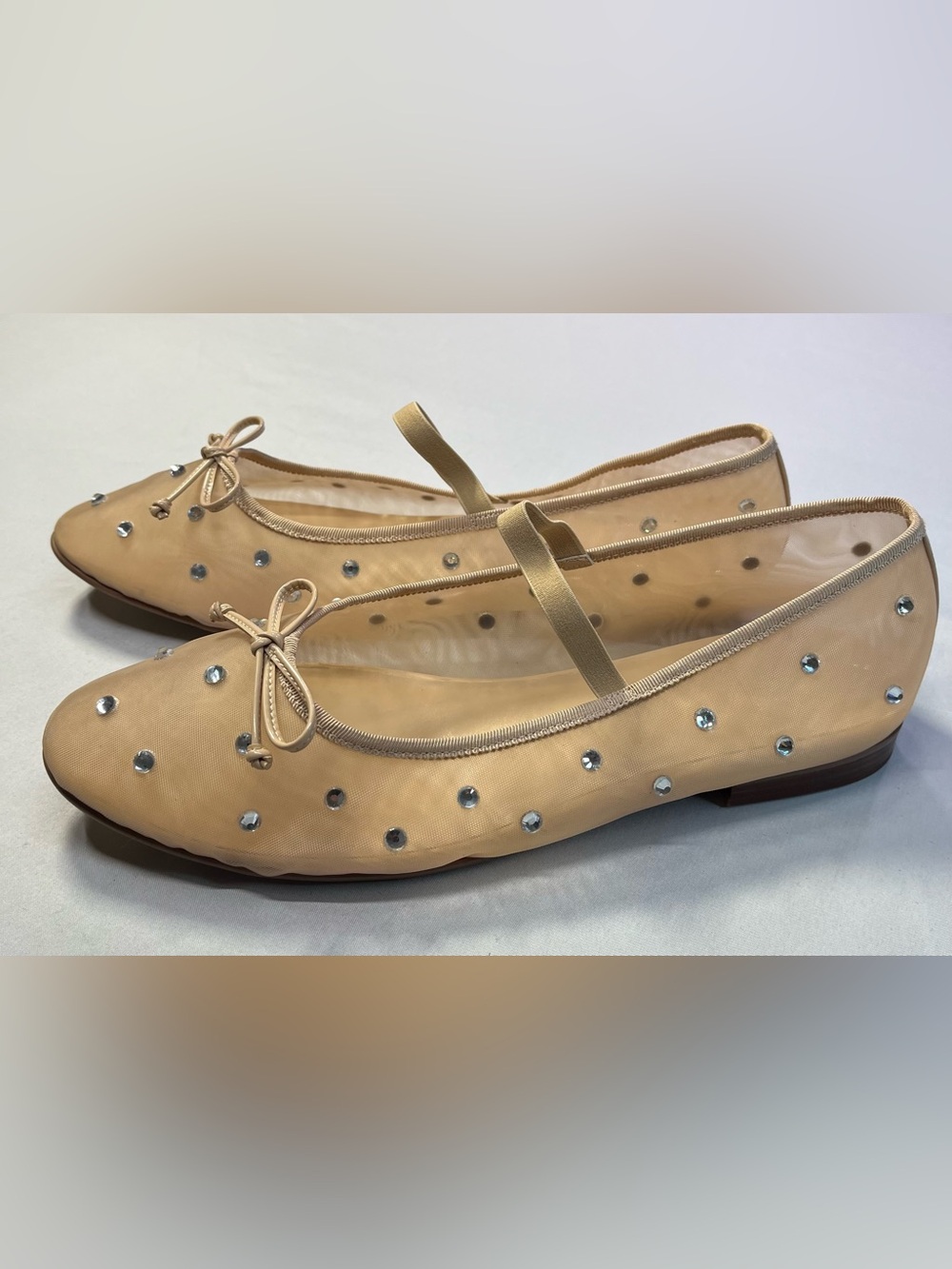Jeffrey Campbell Releve Mary Jane Ballet Flats 11 Mesh Crystal Embellished NEW - Picture 6 of 11